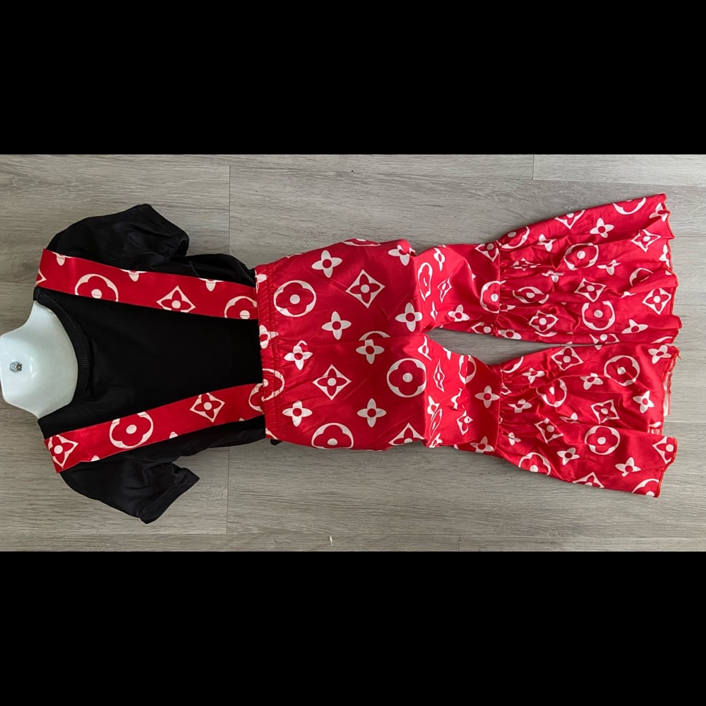 Dripping red pants set